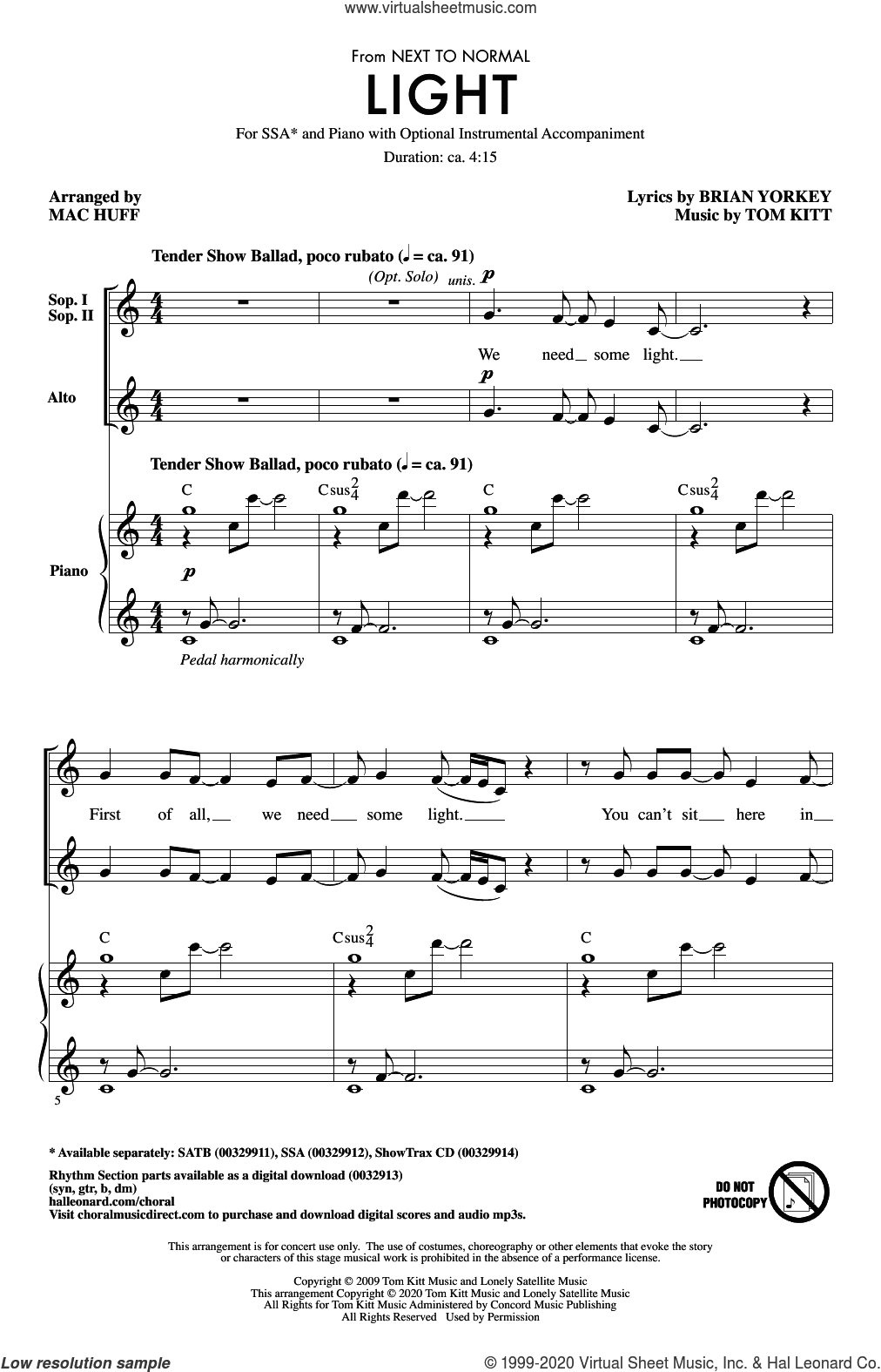Light (from Next to Normal) (arr. Mac Huff)