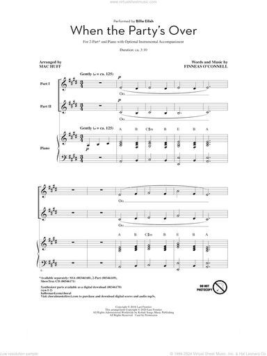 when the party's over (arr. Mac Huff)
