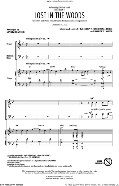 Lost In The Woods (from Disney's Frozen 2) (arr. Mark Brymer)
