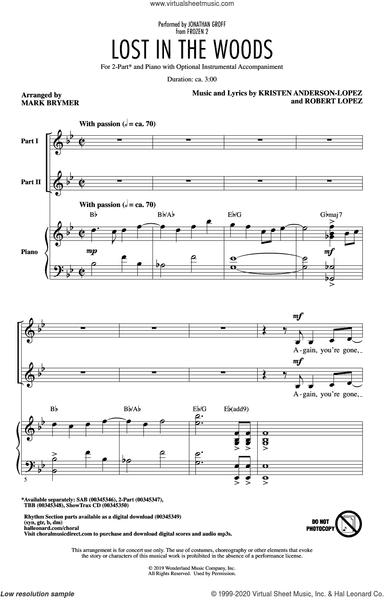 Lost In The Woods (from Disney's Frozen 2) (arr. Mark Brymer)