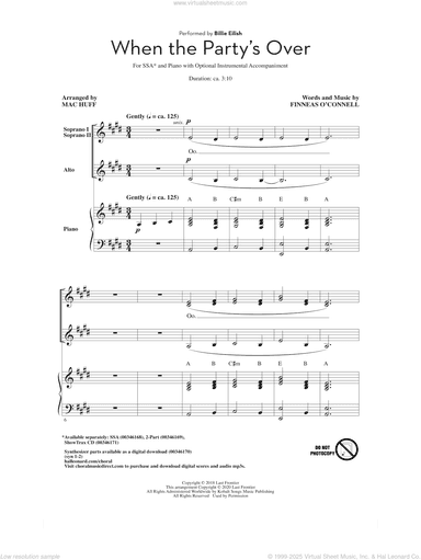 when the party's over (arr. Mac Huff)