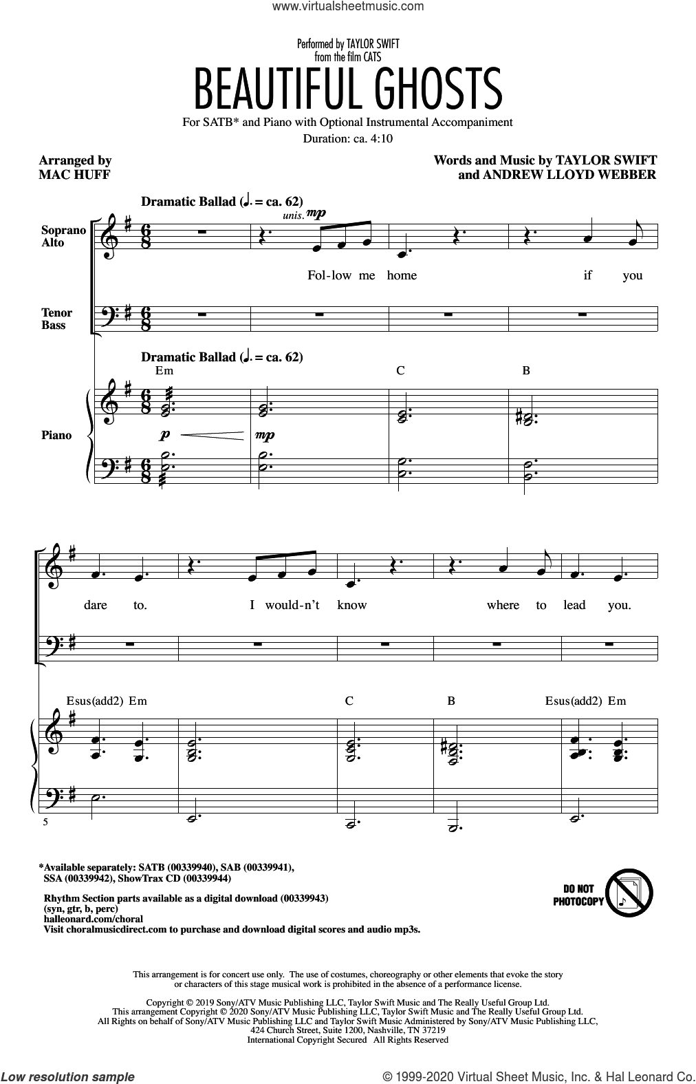 Beautiful Ghosts (from the Motion Picture Cats) (arr. Mac Huff)