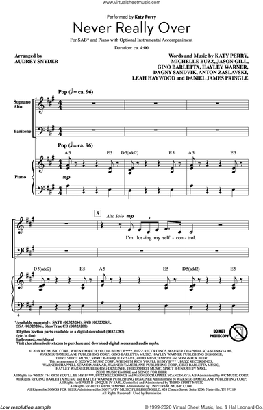 Never Really Over (arr. Audrey Snyder)