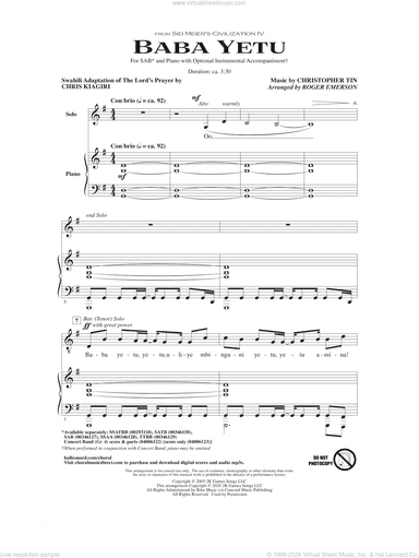 Baba Yetu (from Civilization IV) (arr. Roger Emerson)