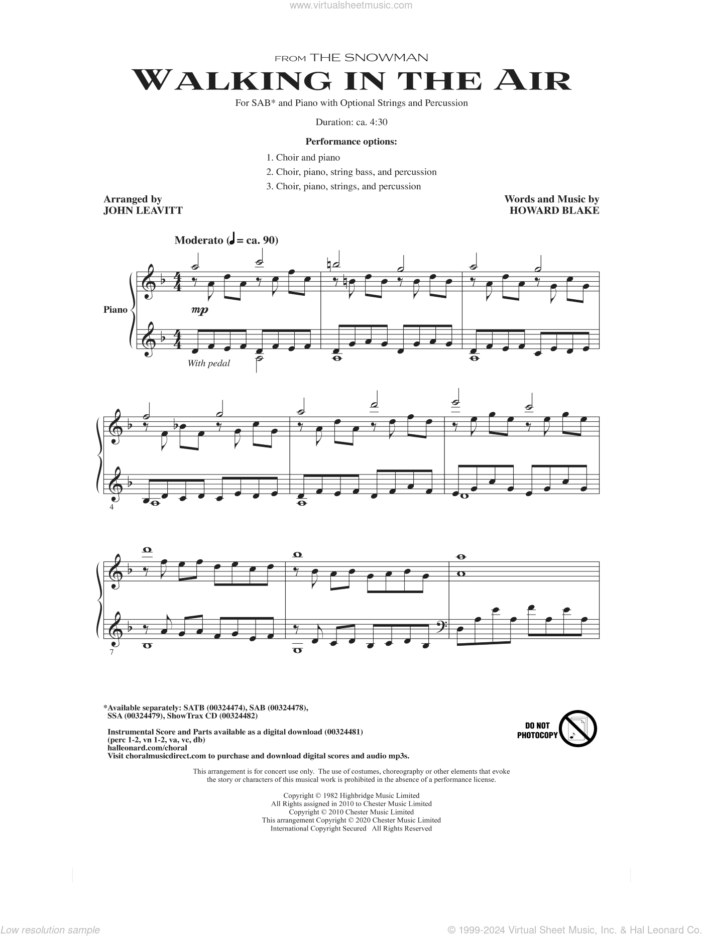 Walking In The Air (from The Snowman) (arr. John Leavitt)