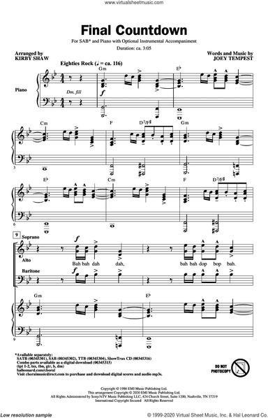 Final Countdown (arr. Kirby Shaw)