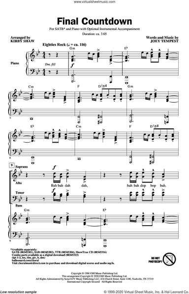 Final Countdown (arr. Kirby Shaw)