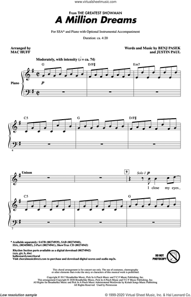 A Million Dreams (from The Greatest Showman) (arr. Mac Huff)