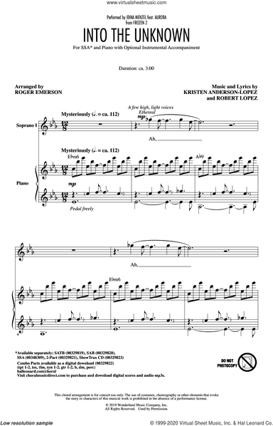 Into The Unknown (from Disney's Frozen 2) (arr. Roger Emerson)
