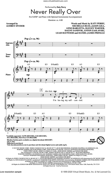 Never Really Over (arr. Audrey Snyder)