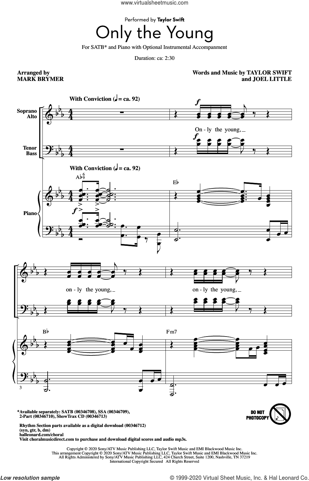 Only The Young (arr. Mark Brymer)