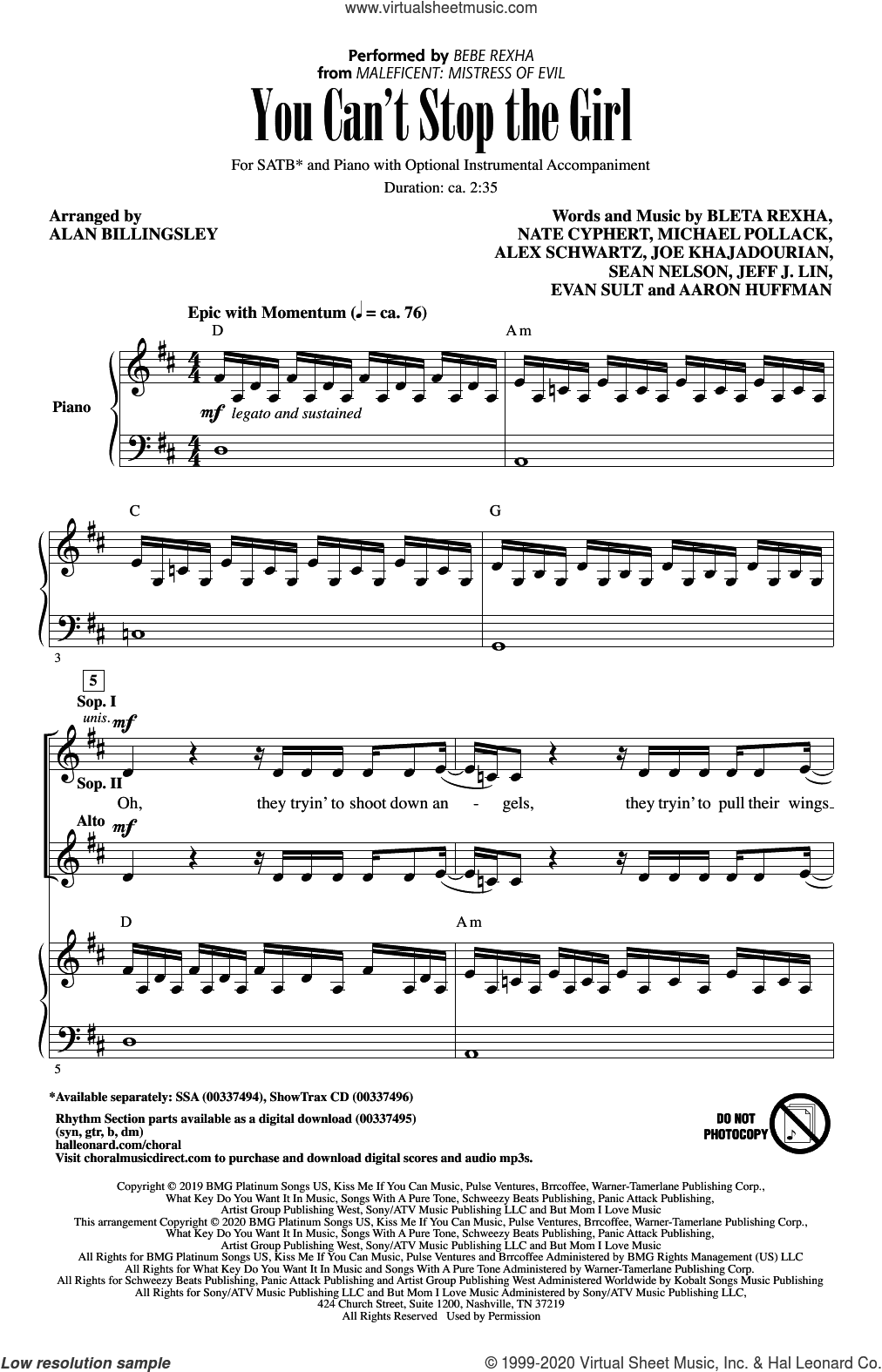 You Can't Stop The Girl (from Disney's Maleficent: Mistress of Evil) (arr. Alan Billingsley)