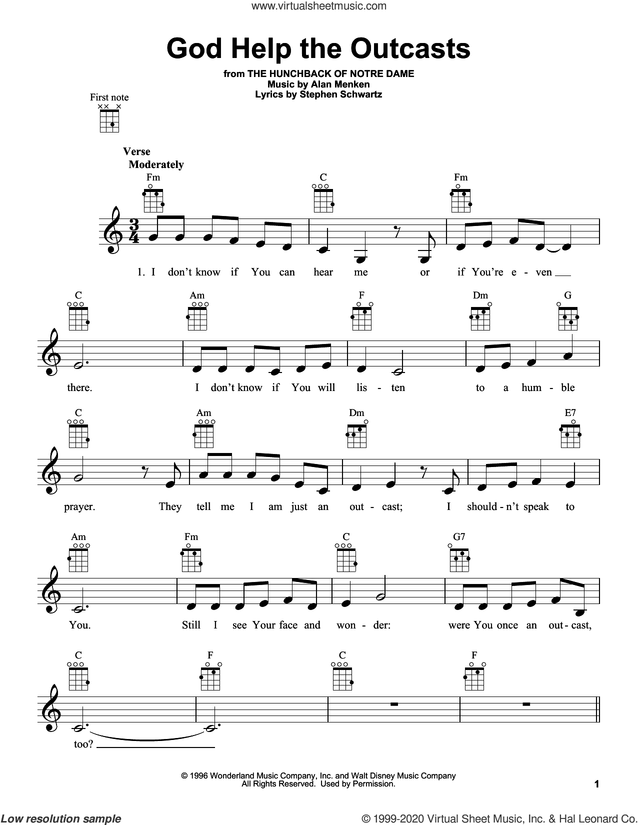 God Help The Outcasts (from The Hunchback Of Notre Dame)