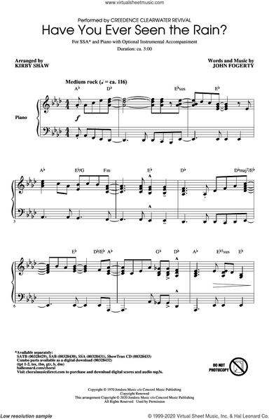 Have You Ever Seen The Rain? (arr. Kirby Shaw)
