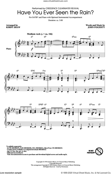 Have You Ever Seen The Rain? (arr. Kirby Shaw)