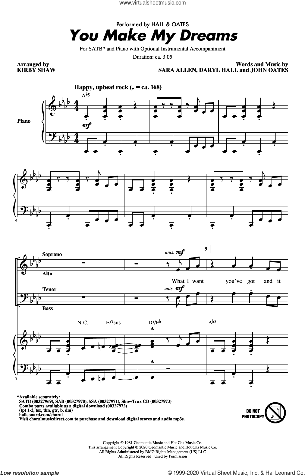 You Make My Dreams (arr. Kirby Shaw)