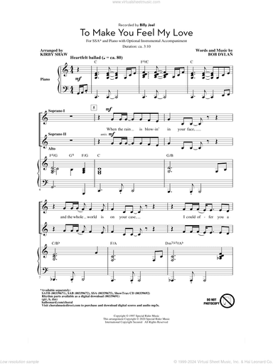 To Make You Feel My Love (arr. Kirby Shaw)