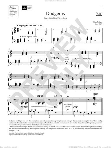 Dodgems (Grade Initial, list C1, from the ABRSM Piano Syllabus 2021 and 2022)