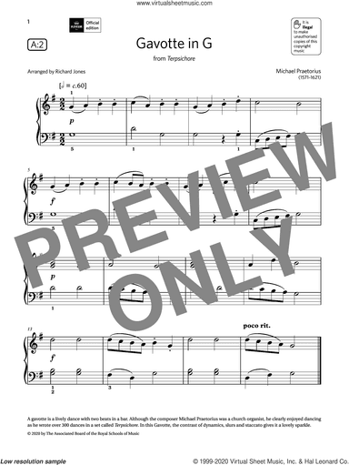 Gavotte in G (Grade Initial, list A2, from the ABRSM Piano Syllabus 2021 and 2022)