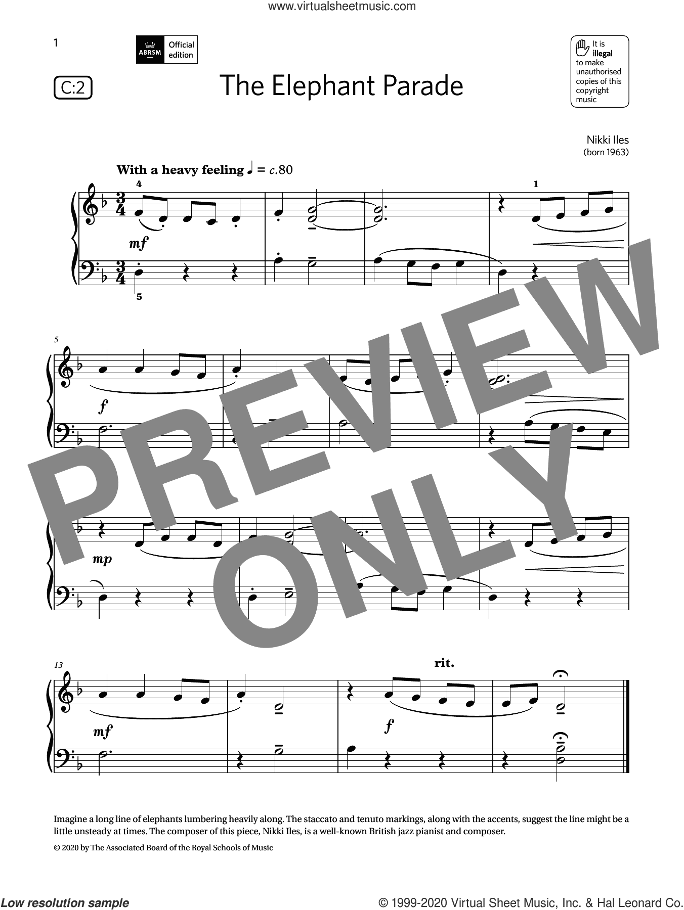The Elephant Parade (Grade Initial, list C2, from the ABRSM Piano Syllabus 2021 and 2022)