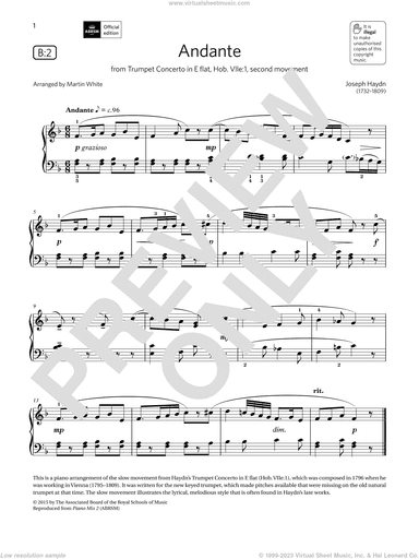 Andante (Grade 3, list B2, from the ABRSM Piano Syllabus 2021 and 2022)