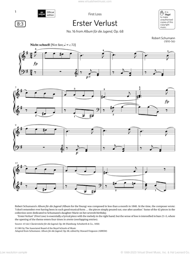 Erster Verlust (Grade 4, list B3, from the ABRSM Piano Syllabus 2021 and 2022)