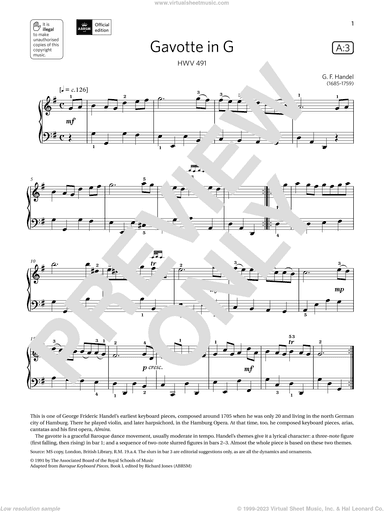 Gavotte in G (Grade 3, list A3, from the ABRSM Piano Syllabus 2021 and 2022)