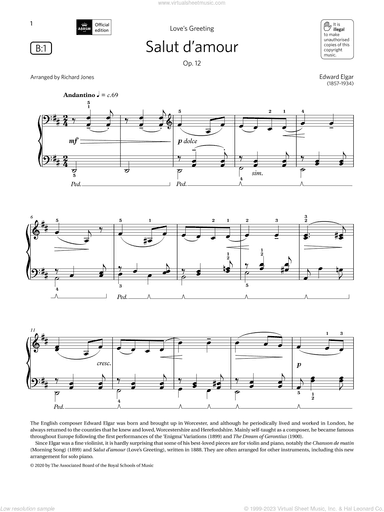 Salut d'amour (Grade 3, list B1, from the ABRSM Piano Syllabus 2021 and 2022)