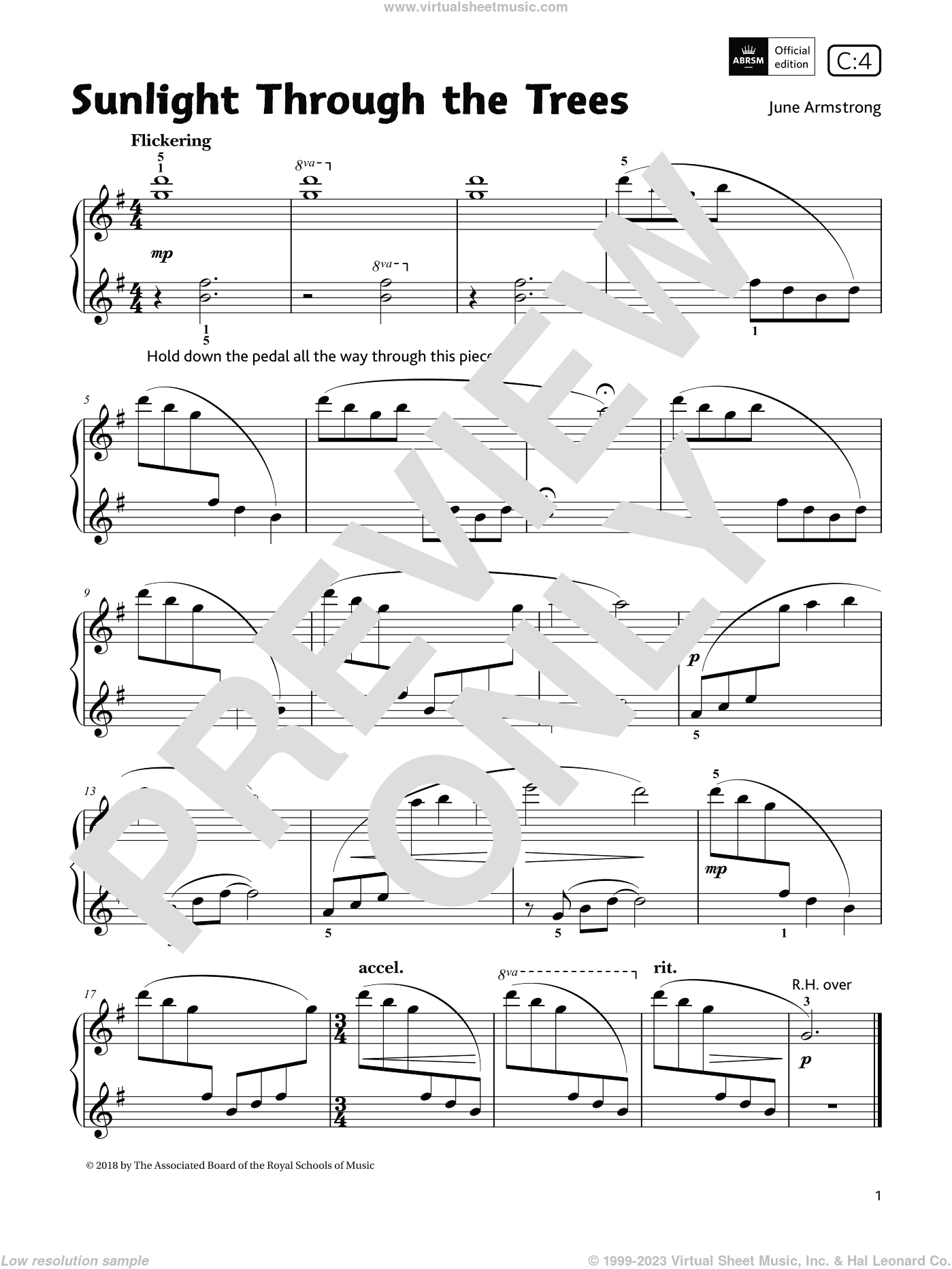 Sunlight Through the Trees (Grade 1, list C4, from the ABRSM Piano Syllabus 2021 and 2022)