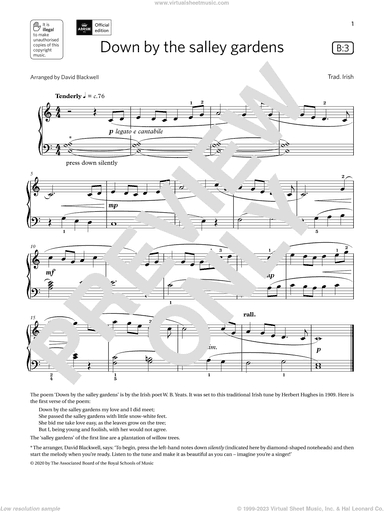Down by the salley gardens (Grade 1, list B3, from the ABRSM Piano Syllabus 2021 and 2022)