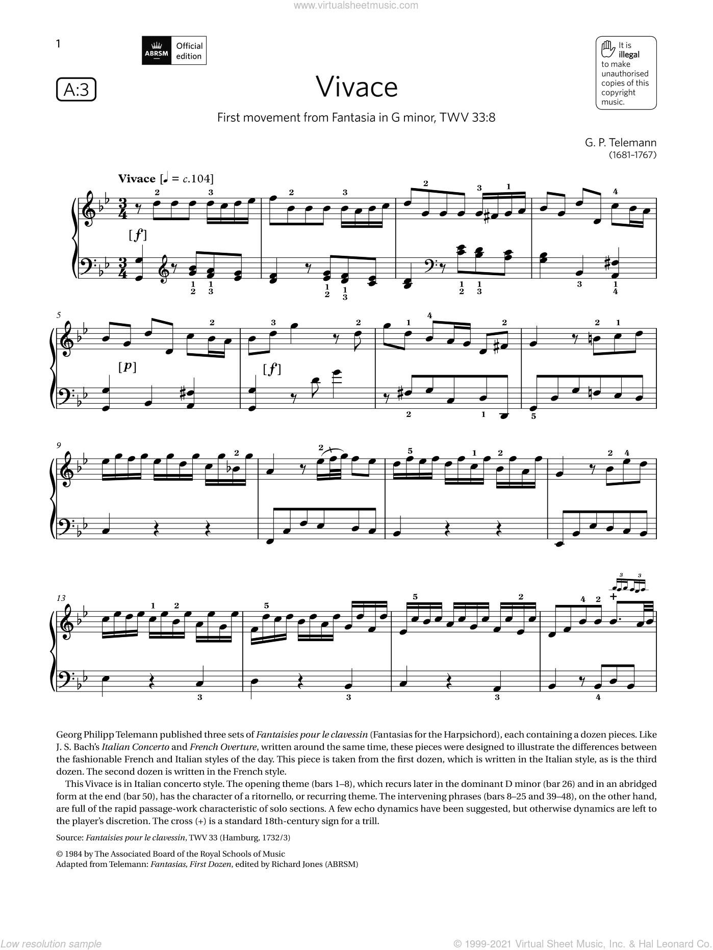 Vivace (Grade 7, list A3, from the ABRSM Piano Syllabus 2021 and 2022)