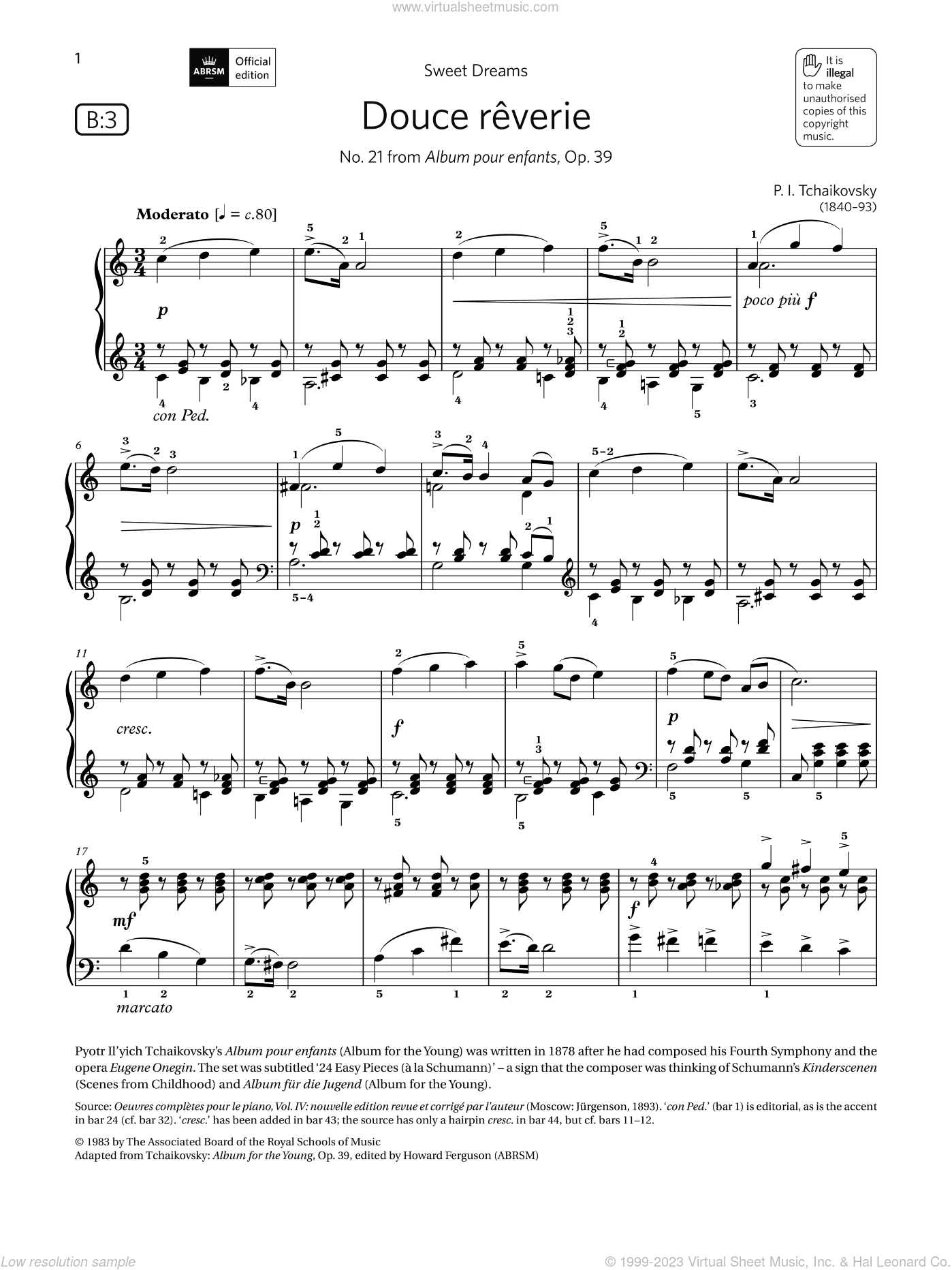 Douce reverie (Grade 5, list B3, from the ABRSM Piano Syllabus 2021 and 2022)