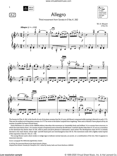 Allegro (Grade 6, list A2, from the ABRSM Piano Syllabus 2021 and 2022)