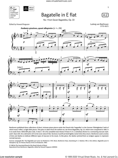 Bagatelle in E flat (Grade 7, list A2, from the ABRSM Piano Syllabus 2021 and 2022)