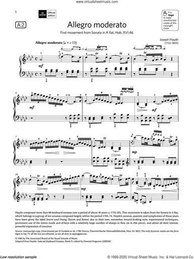 Allegro moderato (Grade 8, list A2, from the ABRSM Piano Syllabus 2021 and 2022)
