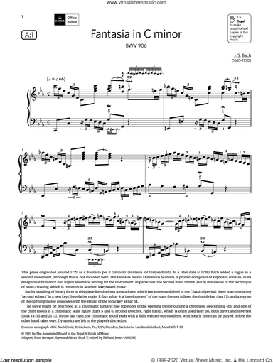 Fantasia in C minor (Grade 8, list A1, from the ABRSM Piano Syllabus 2021 and 2022)