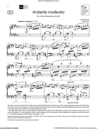 Andante moderato (Grade 7, list B1, from the ABRSM Piano Syllabus 2021 and 2022)