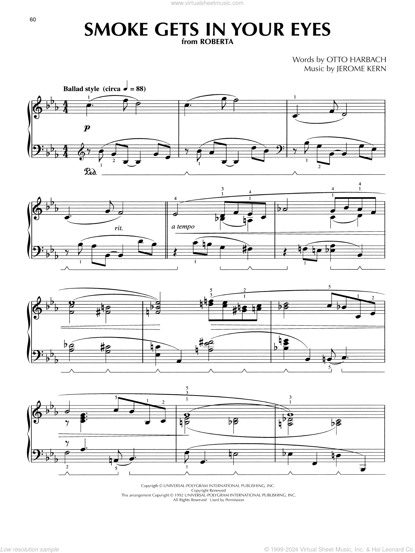 Smoke Gets In Your Eyes (arr. Lee Evans)