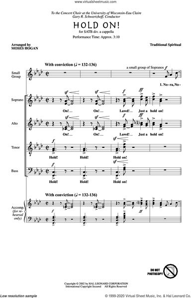 Hold On (arr. Moses Hogan)