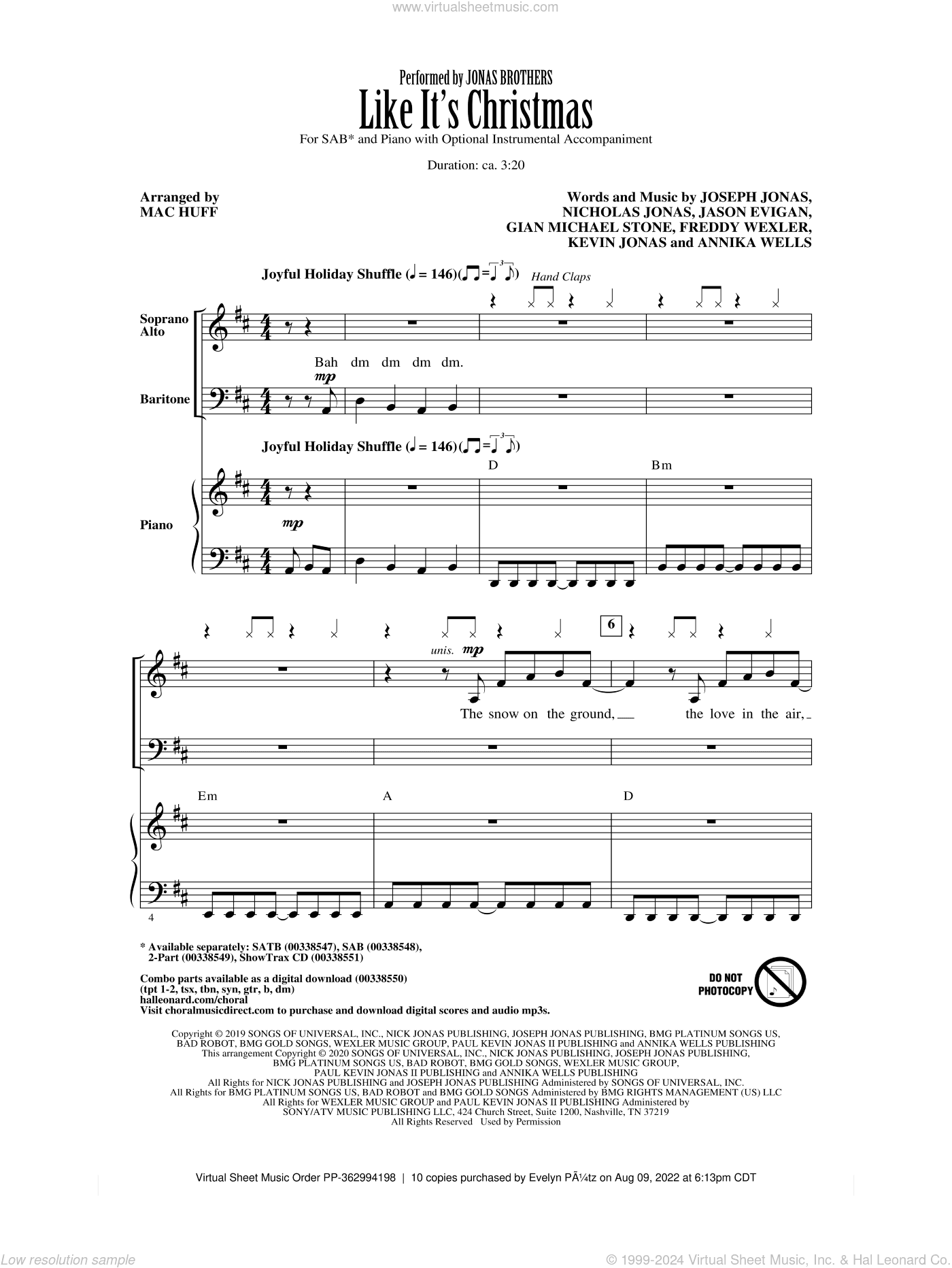 Like It's Christmas (arr. Mac Huff)