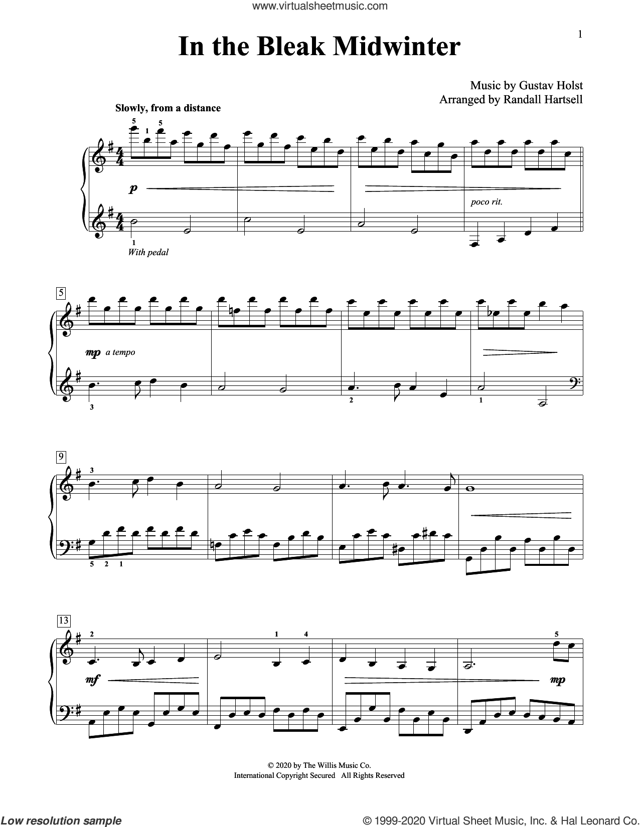 In The Bleak Midwinter (arr. Randall Hartsell)