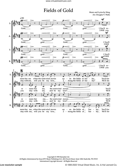 Fields Of Gold (arr. Doug Watts)