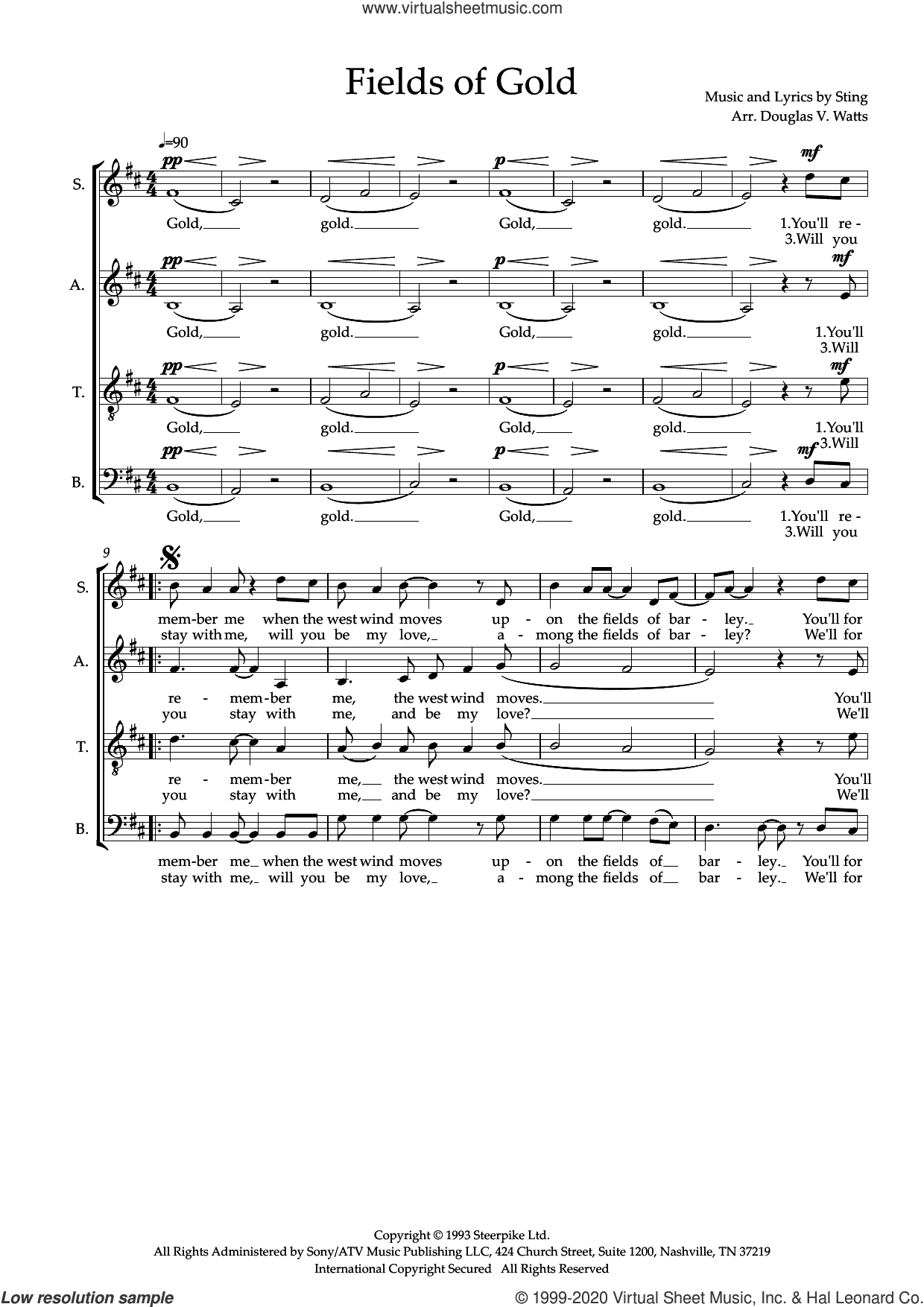 Fields Of Gold (arr. Doug Watts)