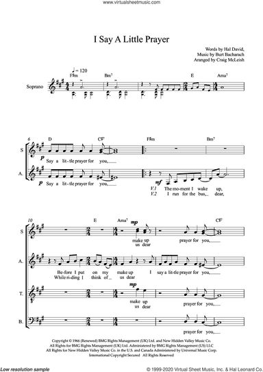 I Say A Little Prayer (arr. Craig McLeish)