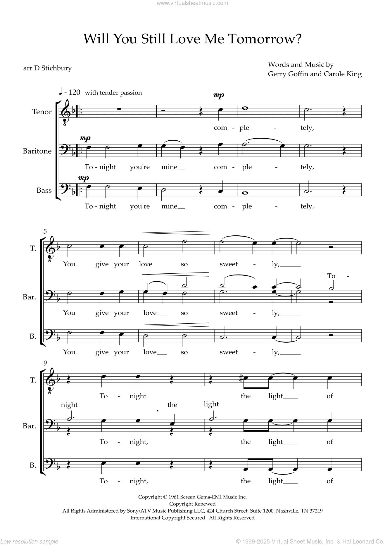 Will You Still Love Me Tomorrow (arr. Dom Stichbury)