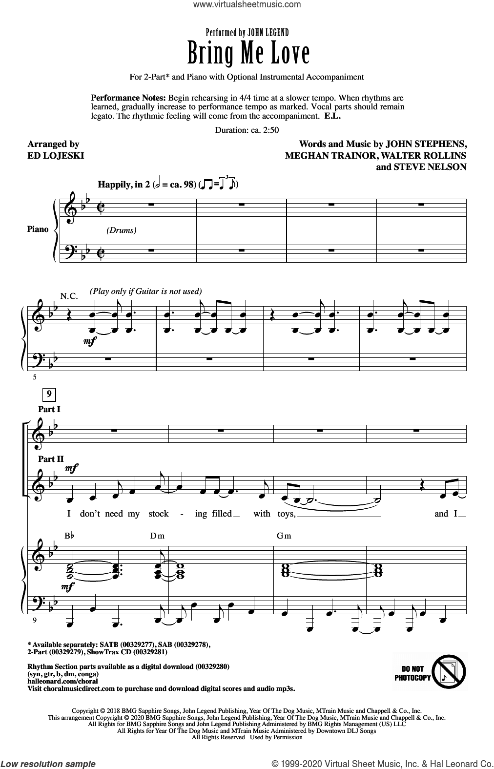 Bring Me Love (arr. Ed Lojeski)