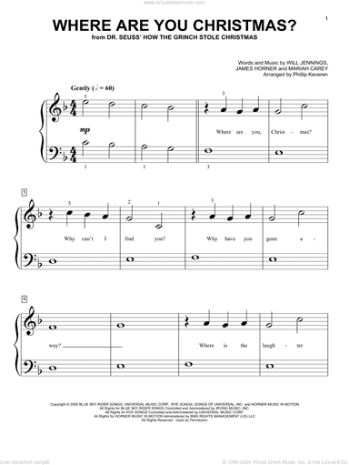 Where Are You Christmas? (from How The Grinch Stole Christmas) (arr. Phillip Keveren)