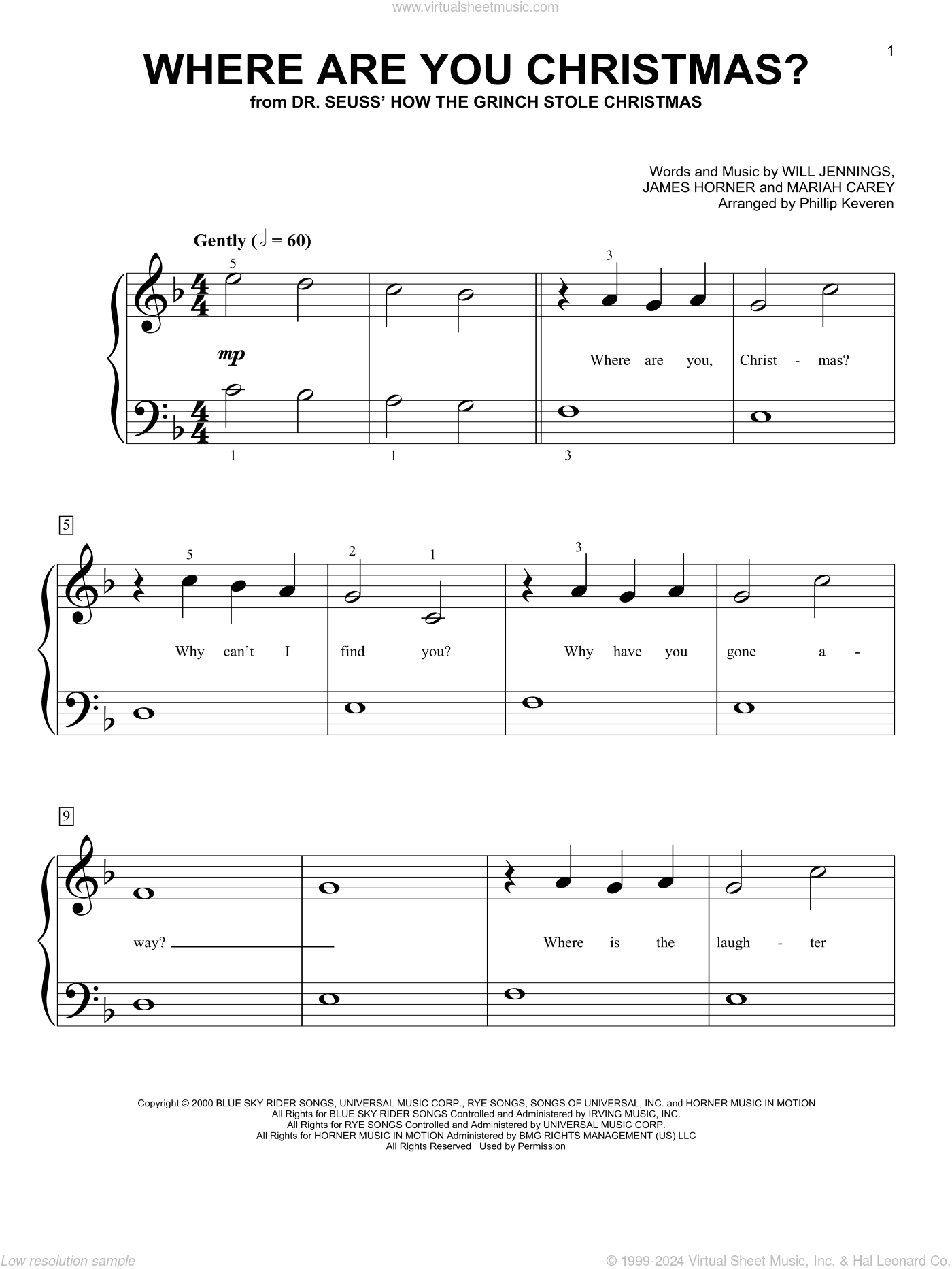 Where Are You Christmas? (from How The Grinch Stole Christmas) (arr. Phillip Keveren)