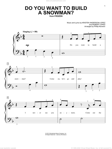 Do You Want To Build A Snowman? (from Frozen) (arr. Phillip Keveren)