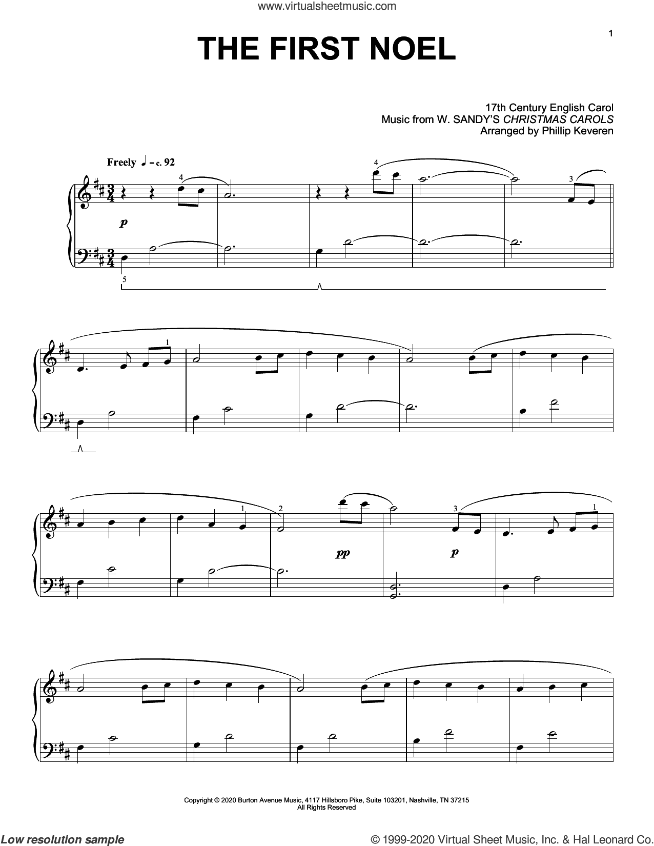 The First Noel (arr. Phillip Keveren)